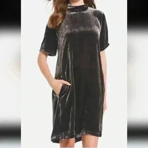 Eileen Fisher Womens Velvet Tie Back Shift Dress